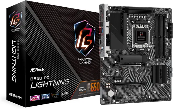 ASRock B650 PG Lightning -emolevy - AMD B650 - AMD AM5 -kanta - DDR5 RAM - ATX