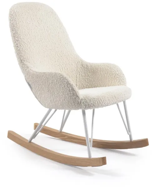 Joey, Keinutuoli, valkoinen, kangas