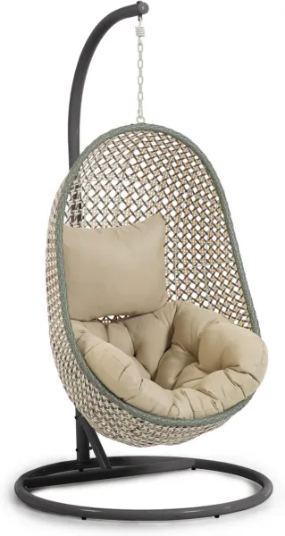 Cira, ulkokäyttöön tarkoitettu riippuva tuoli jalustalla, monivärinen, H197x105x105 cm