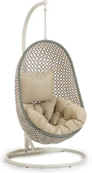 Cira, ulkokäyttöön tarkoitettu riippuva tuoli jalustalla, vihreä, H197x105x105 cm