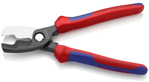 Knipex Kaapelileikkuri kaksoisterällä, ruskeaksi käsitelty, monikomponenttikahvalla 200 mm