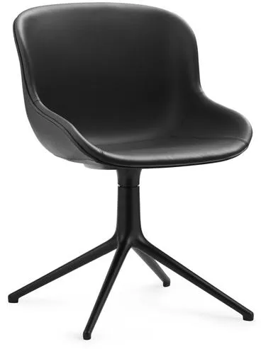 Normann Copenhagen Hyg Kääntötuoli Verhoiltu Musta Alumiini/Musta Nahka i 41599