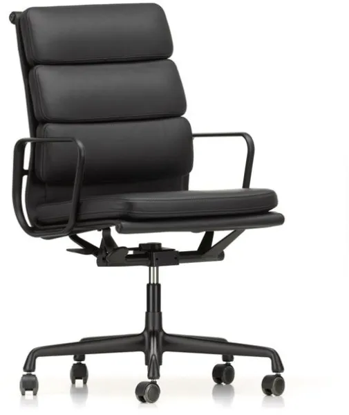 Vitra Soft Pad EA 219 Toimistotuoli Swivel-toiminnolla ja Korkea Selkänoja Nero