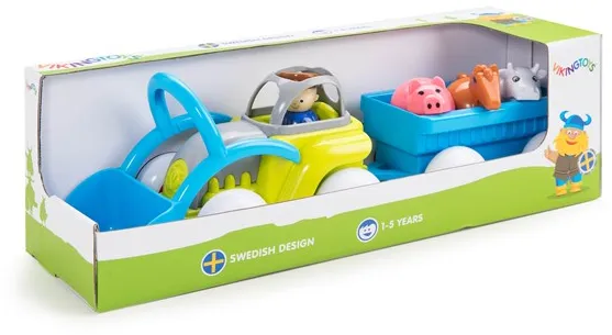 Viking Toys Traktori perävaunulla