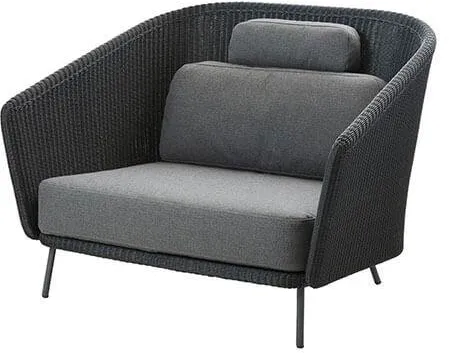 Cane-Line Mega -lounge-tuoli - Harmaa runko ja tyynysetti