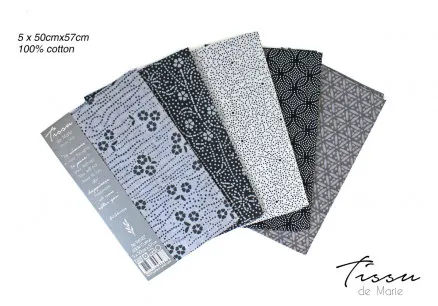 Tissu de Marie Fat Quarter Hopea 50x57cm - 5 kpl