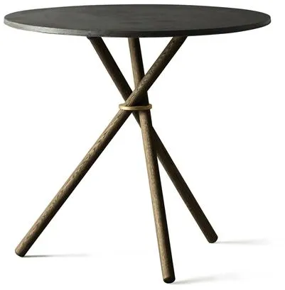 Eberhart Aldric sohvapöytä Ø80 Tumma sementti/Tumma tammi