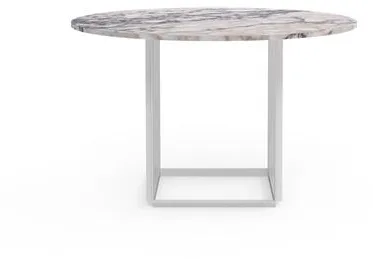 New Works Florence Ruokapöytä Ø120 White Viola Marmori valkoisella rakenteella